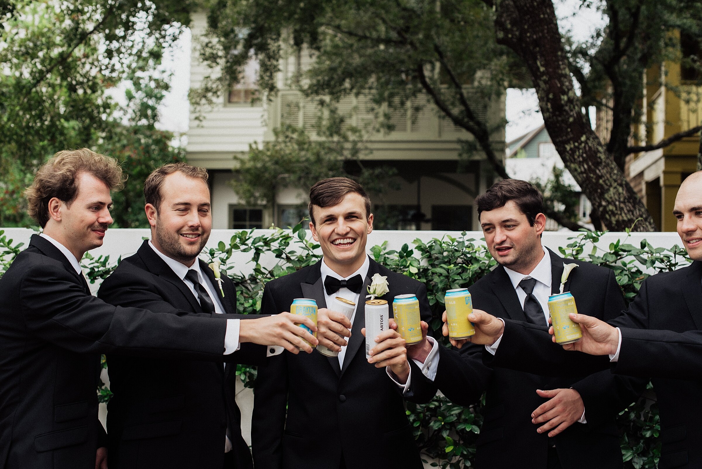 groomsmen toast at eastern green 30a wedding